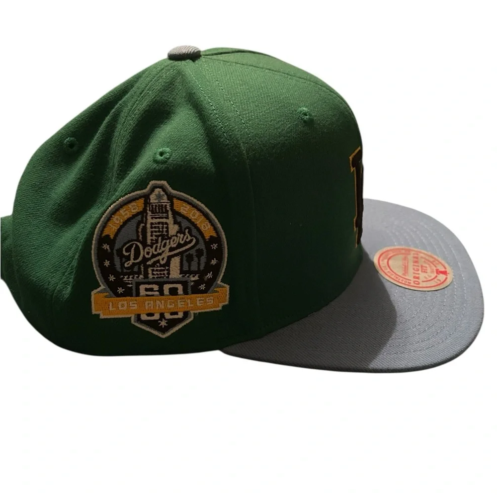 Mitchell & Ness Los Angeles Dodgers Green Blue‎ Wind Runner Snapback Hat New